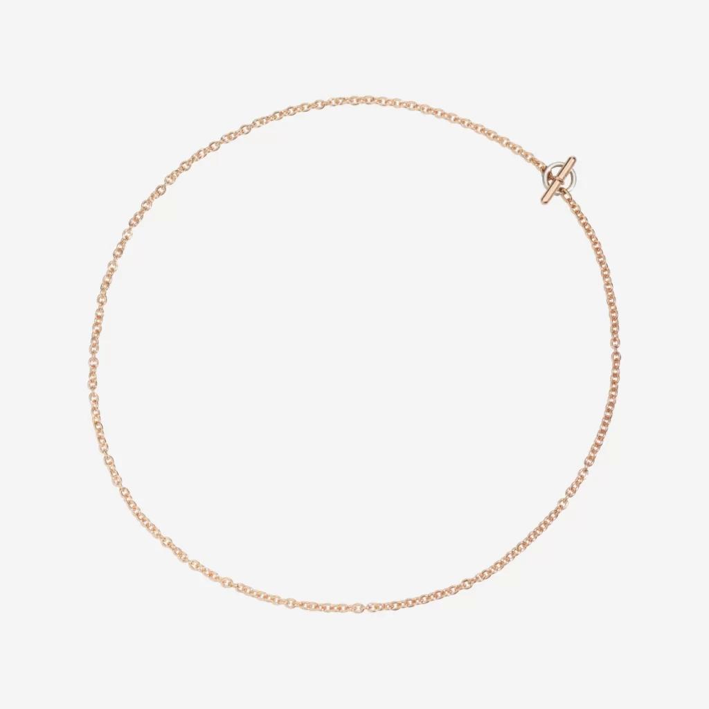 שרשרת ESSENTIALS סוגר T-bar. שרשרת מזהב ורוד 9 קראט וסוגר T-bar מזהב לבן 18 קראט - קולקציית Essentials
