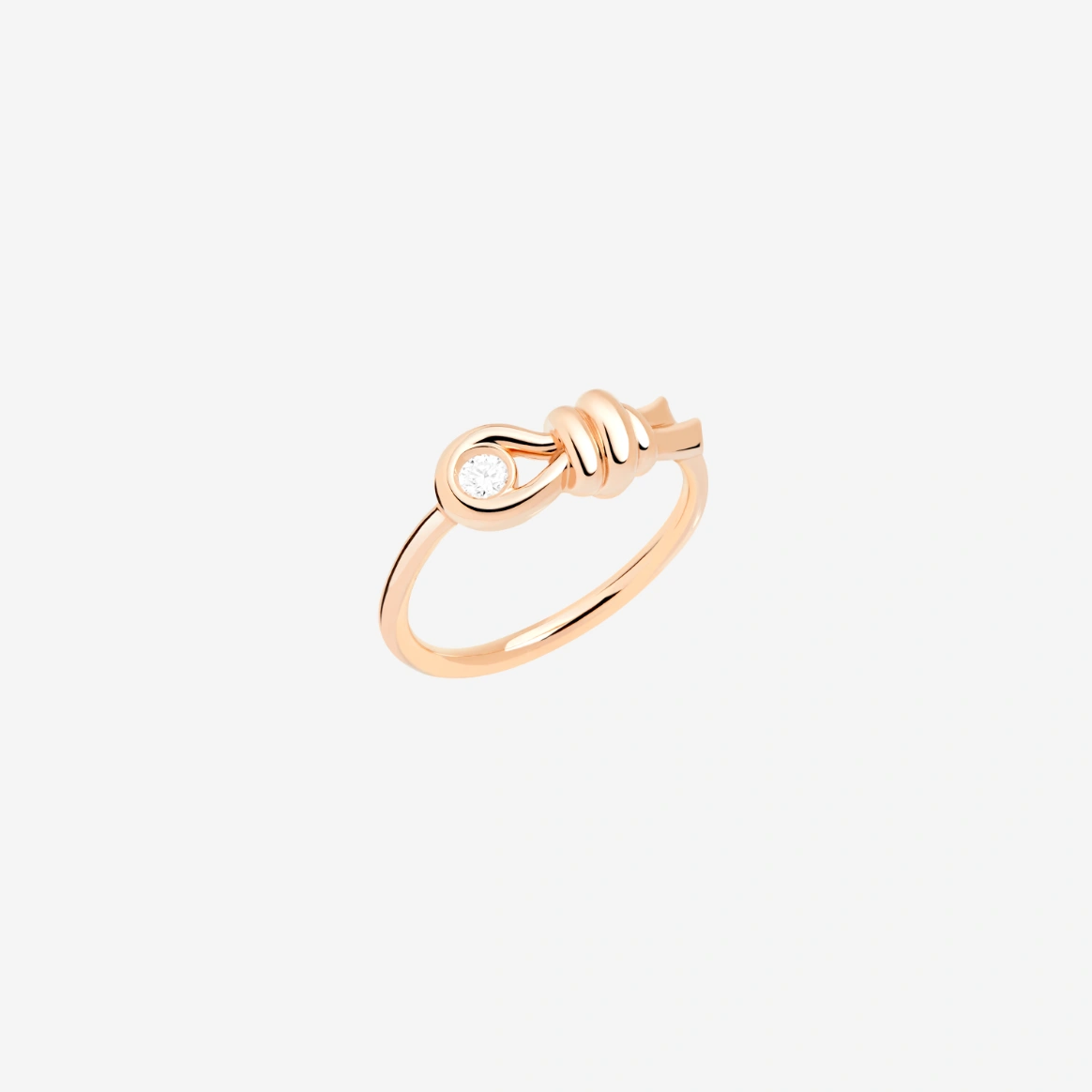 טבעת NODO זהב ורוד 9 קראט עם יהלום לבן (0.07 ct).